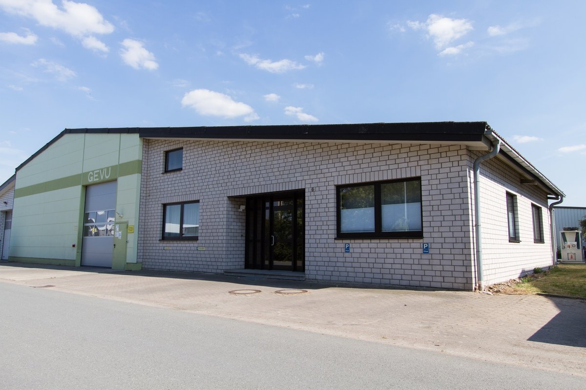 Produktionshalle Außenansicht, Ausstellungsgebäude